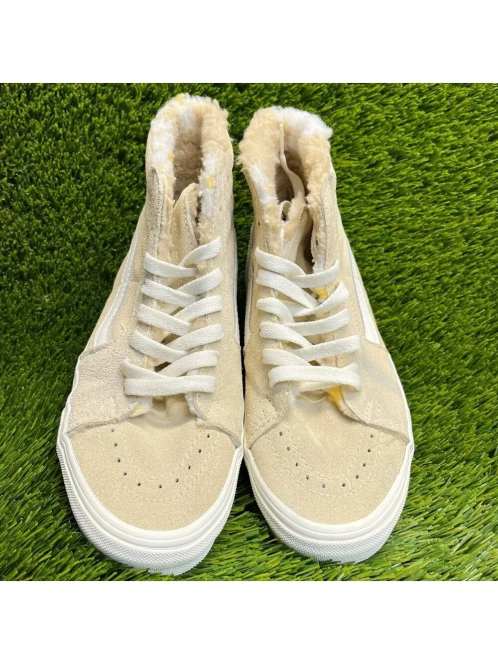 Vans Sk8 Hi Cozy Hug Biscotti Womens Size 5.5 Beige Athletic Skate Shoes Sneaker